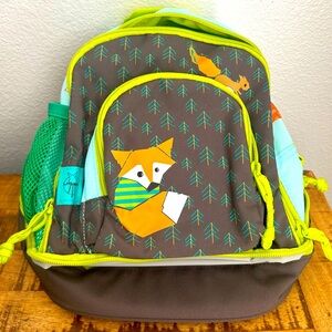 Lassig Mini Backpack Little Tree & Fox 3 zipper compartment plus small pouch New